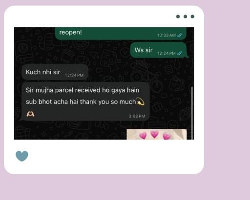 Customer WhatsApp review